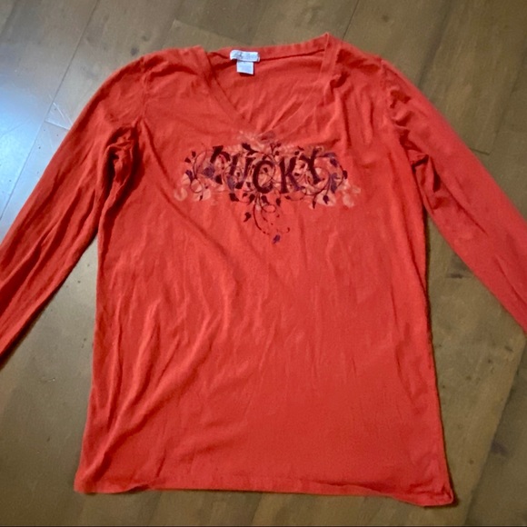Lucky Brand Tops - Lucky Brand Long Sleeve Embellished Cotton Tee Lg